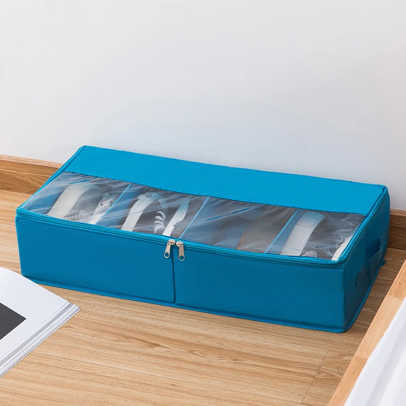 4 Cell Under Bed Shoe Organizer Holder Shoes Box Underwear Bra Socks