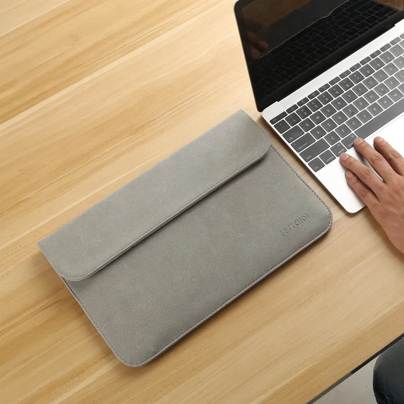 Чехол для ноутбука Xiao mi Air 12 13 дюймов, Матовый кожаный чехол для Xiaomi mi, чехол для ноутбука Air 12,5 13,3" - Цвет: Light Gray H Sleeve