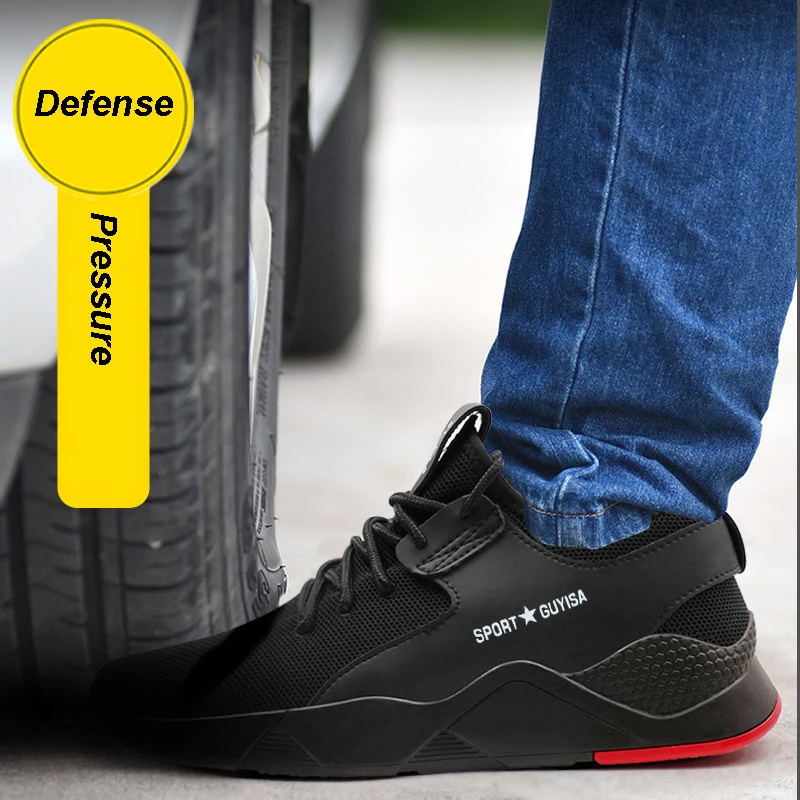 Для Мужчин's Сталь носком рабочая обувь повседневные кроссовки из дышащего материала армейские ботинки устойчивые к проколам Ботинки рабочие защитные ботинки для Для мужчин