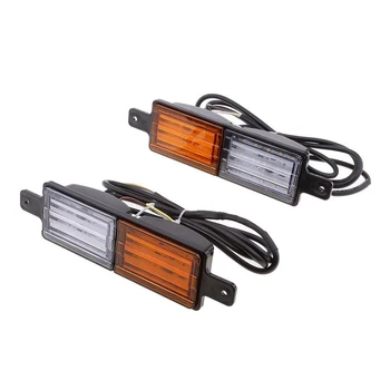 

Vehemo Double Color 2pcs Universal Super Bright Tail Lights Accessories Stop Indicator Rear Lamps Replacement Warning Lights