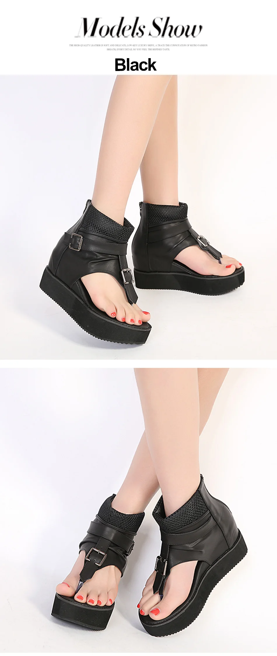 Женские шлепанцы на платформе Gdgydh, черные, обувь в стиле панк на танкетке для увеличение роста на сандалии на высоких каблуках для лета