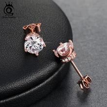 ORSA JEWELS, трендовые серьги-гвоздики с 0,8 карат, 9 цветов, женские серьги с цирконием AAA, женские вечерние серьги OE122