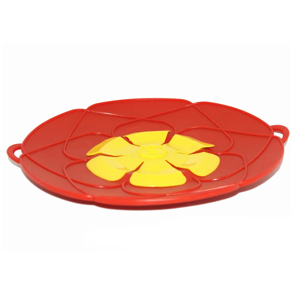 Новые кухонные гаджеты силиконовая Крышка для посуды разливная пробка сковорода крышка 28 см диаметр кухонные инструменты крышки для кастрюль посуда - Цвет: Red