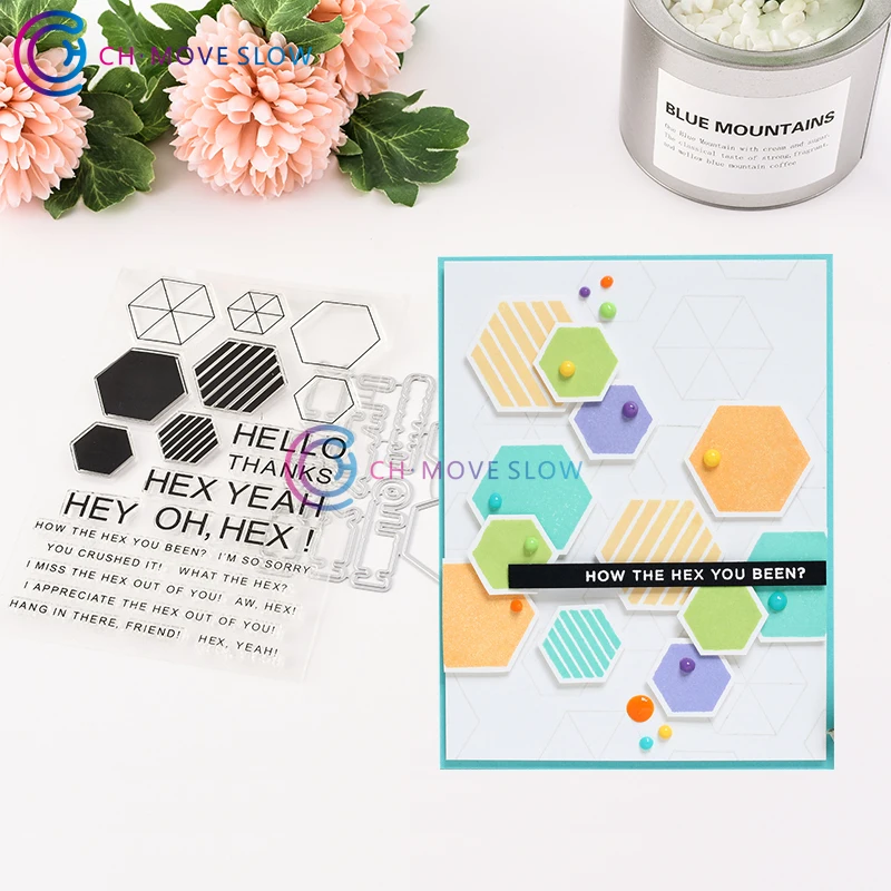 

CH HEX YEAH Stencil Metal Cutting Dies for Scrapbooking DIY Cards Album Decoration Embossing Album
