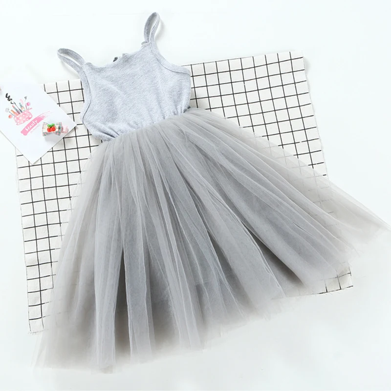 B&N Hot sale Spring Summer Girl Dress Cotton Casual kids Dresses With Mesh Dance Party Princess Children Costume14