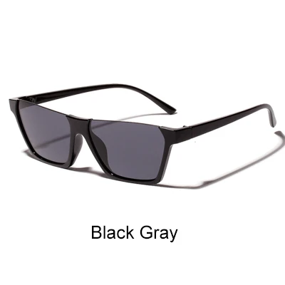 Ralferty, трендовые солнцезащитные очки, полуоправа, солнцезащитные очки для женщин, прозрачная желтая маленькая пластиковая оправа для очков, дешевые солнцезащитные очки W18522 - Цвет линз: Black Gray