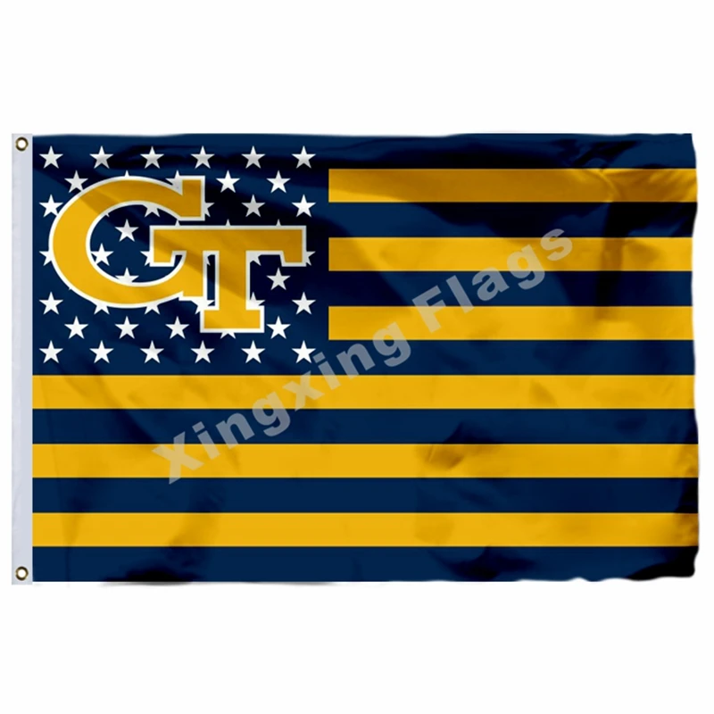 Georgia Tech Yellow Jackets Nation Flag 3ft X 5ft Polyester NCAA Banner