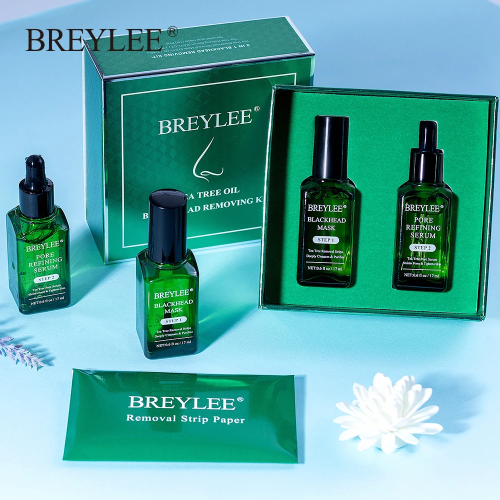 

Breylee Blackhead Removing Kit Pore Refining Blackhead Remover Serum Shrinks Pore Acne Treatment Peel Off Skin CareFacial Mask