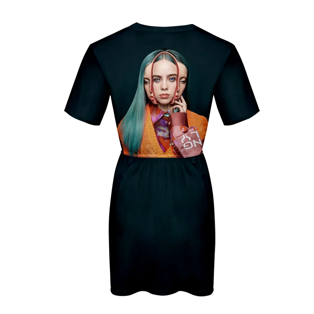 3D Billie Eilish женское платье Kpop летнее пижамы Harajuku белое удобное сексуальная дышащая