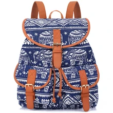 Sansarya Новый 2017 Elepahnt холст печати рюкзак женщины drawstring рюкзак Bagpack Mochilas feminina SAC DOS шнурок