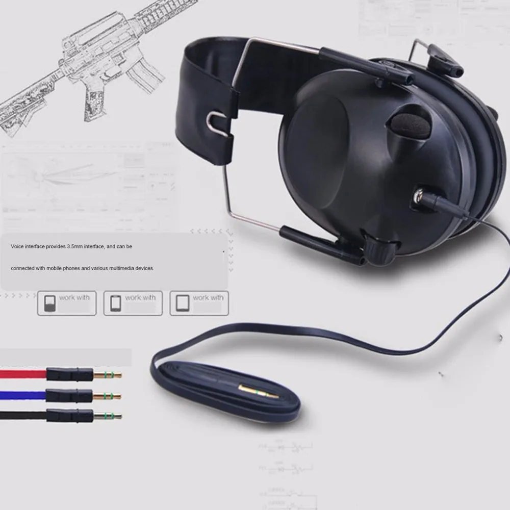 TAC 6 S складной Дизайн анти-Шум шумоподавления тактический съемки гарнитура мягкие электронных наушник для Спорт Охота