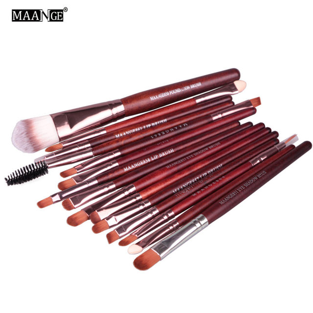 15/20pcs Makeup Brushes Set Foundation Powder Blush Eye Shadow Brow Blending Wood handle Make Up Brush Kit Cosmetics Tool