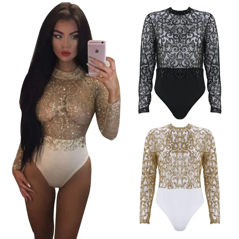 gold bodysuit long sleeve