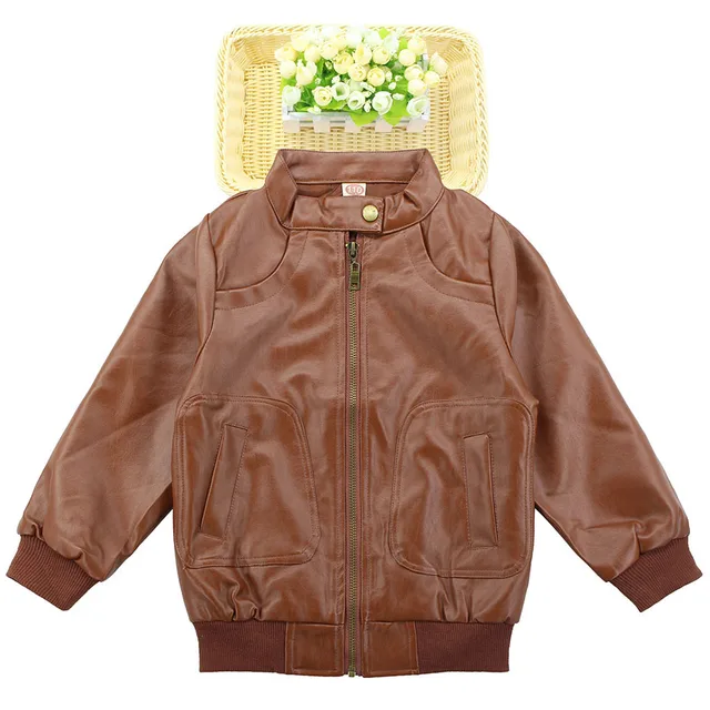 Baby Boys Leather Jacket Kids Coats Children Spring Jackets Boys Casual Black Children Outerwear
