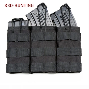 

Hot Tactical MOLLE Triple Open-Top Magazine Pouch FAST AK AR M4 Mag Pouch Nylon Military Paintball Equipment