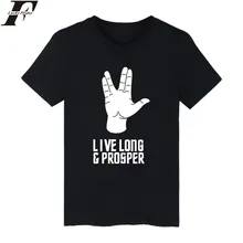 LUCKYFRIDAYF Star Trek Live Long And Prosper Mens TShirts Summer Short Sleeve T shirts In Plus