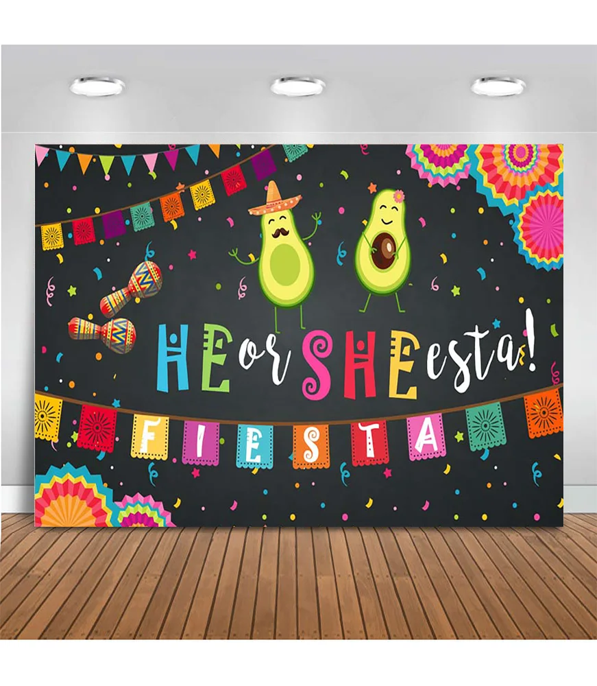 

Mehofoto Mexico Themed Gender Reveal Photography Backdrops Newborn Baby Shower Fiesta Party Background for Photo Studio Props