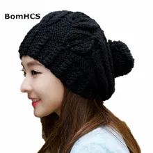 BomHCS/Модная женская зимняя теплая вязаная шапка из толстой пряжи, Шапка-бини, милые шапки с кошачьими ушками(ручная работа от мамы
