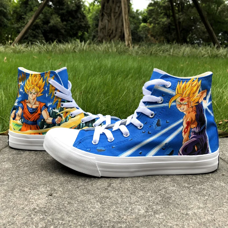 Wen Canvas Shoes Unisex Design Custom Dragon Ball Hand Painted Anime Shoes Boys Girls Sneakers ...