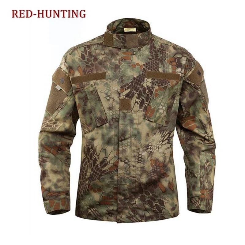 

Hot Python Style Camouflage Uniform Tactical Military Uniform Combat Hunting Suit BDU Outdoor Training Jacket and Pant