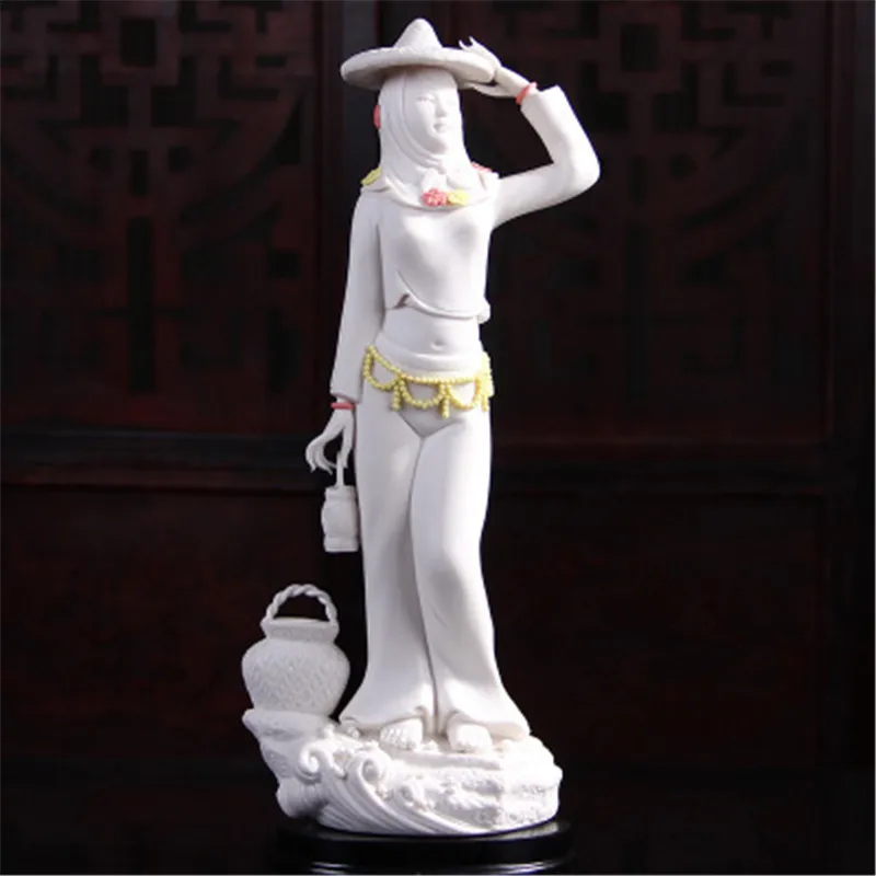 

Creative Purely Manual Ceramics Art Craft Huian's Women Figures Statue European Style Home Furnishing Articles G1236