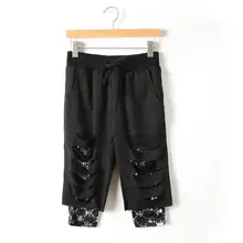 Поддельные два брюки для мужчин личности бар певица костюмы/m-xl