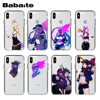 

Babaite LOL K/DA Akali Transparent Hollow phone case for iphoneX XS XR XSMax 7 7plus 8 8plus 5 5s SE11 11pro 11promax
