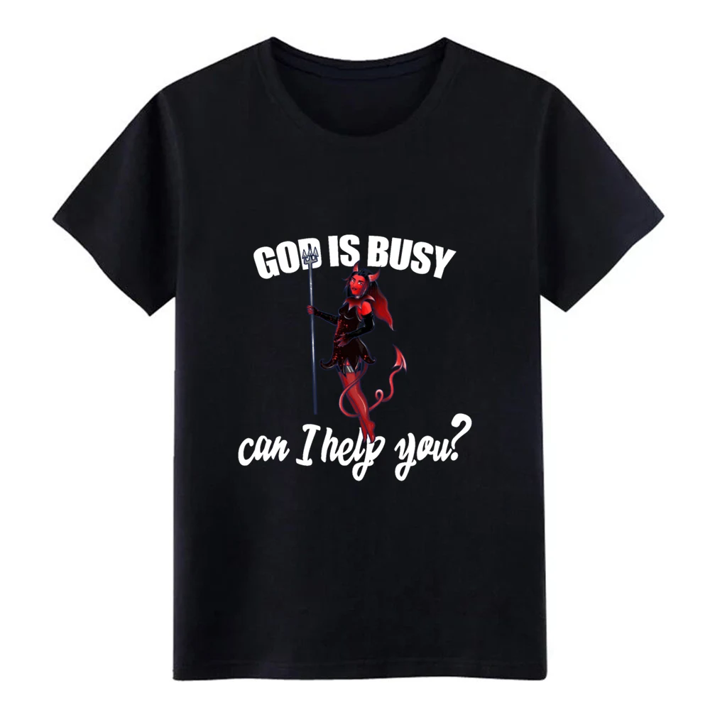 Мужская футболка с вырезом лодочкой god is busy can i help you летняя для отдыха в стиле