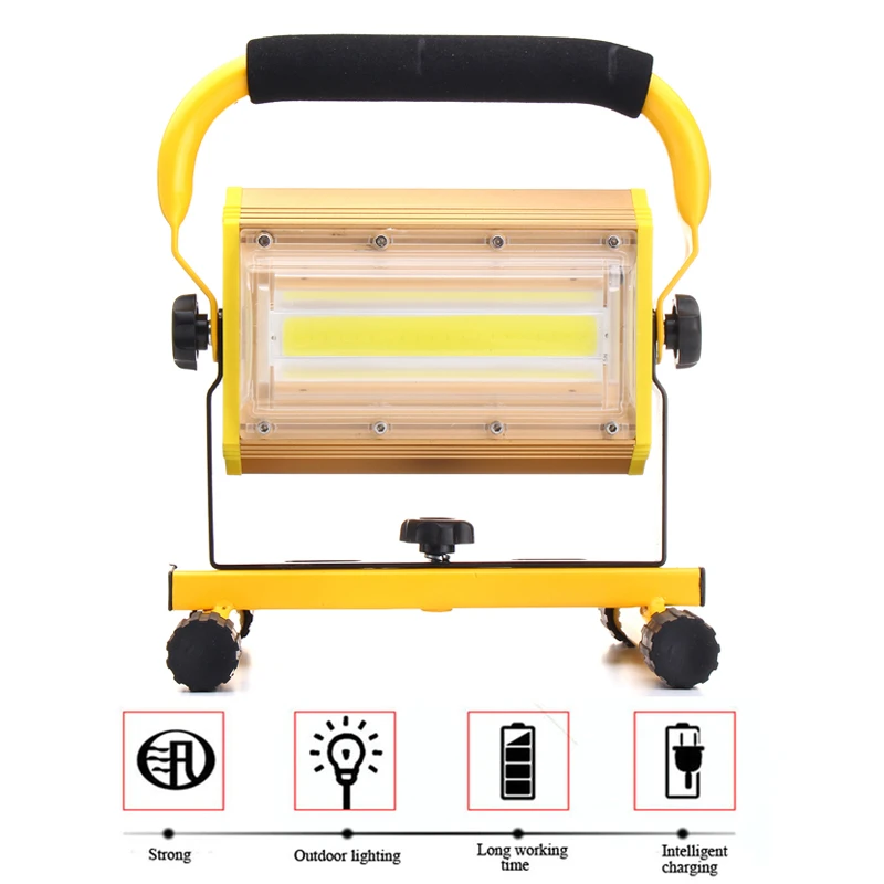 Портативный 100 Вт перезаряжаемый прожектор Светодиодный прожектор на батарейках светодиодный прожектор Наружная Рабочая лампа