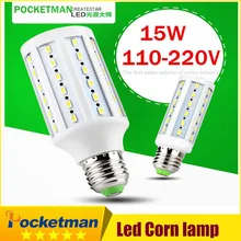1Pcs LED Corn Light Lamp Warm/Cold White white 15W replace 150W halogen lamp E27 60 5730 SMD 1500LM LED Corn Bulb 220V/110V