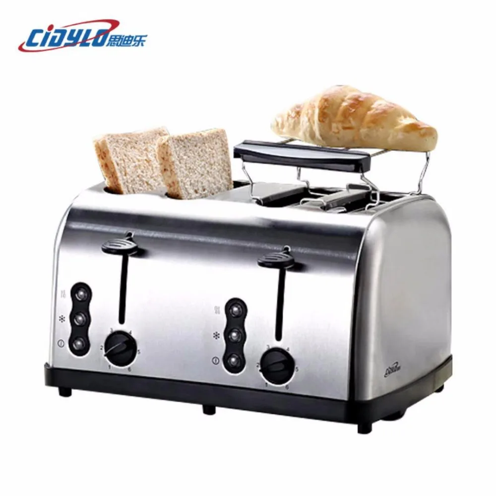 

Sliver color Household Automatic Bread Toaster Baking Breakfast Machine Stainless steel 4 Slices Slots Bread Maker 220V 1500W