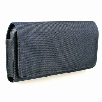 

Horizontal Nylon Phone Holster Case with iron Clamp Belt Clip /Loops Waist Pack For VIVO Z5X Fit with slim Thin Case on