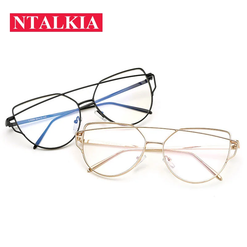Cat Eye Glasses Frame with Clear Lens Eyeglasses Transparent HD Lenses Sunglasses Women Optical Glasses Cat's eye Eyewear