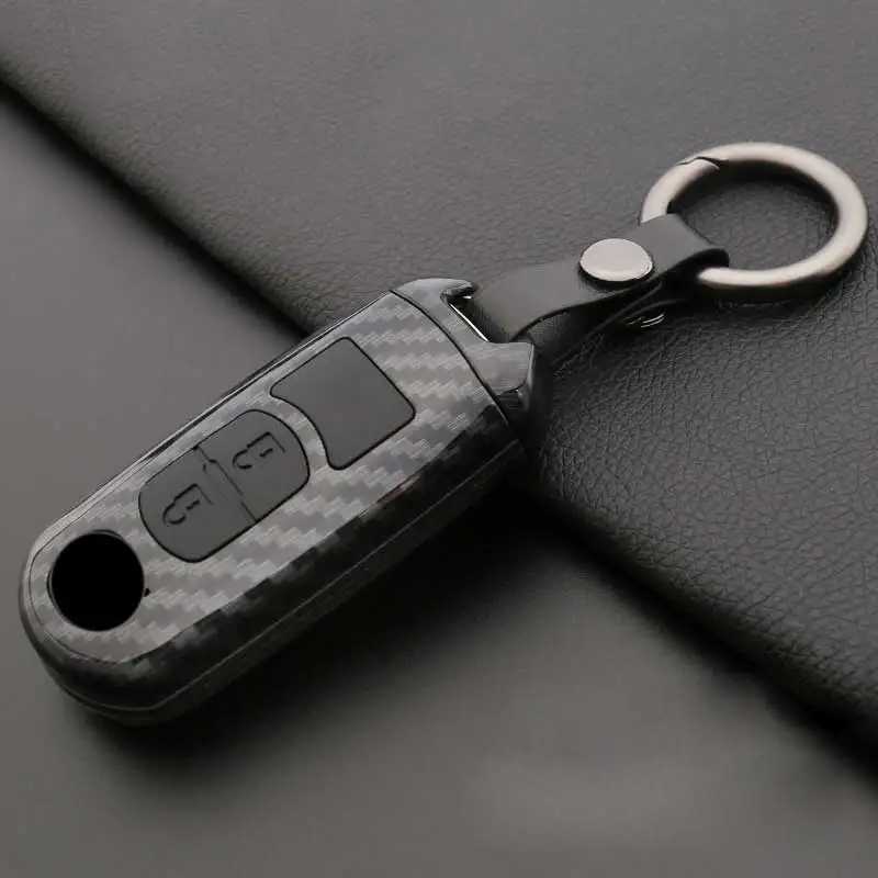 

ABS Carbon fiber Car Remote Smart Key Case Cover Keychain For Mazda 3 Mazda 6 CX5 CX4 CX- 5 CX- 7 CX- 9 Atenza Car Styling