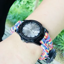 Тактические многофункциональные часы, часы для выживания на открытом воздухе, оборудование для кемпинга, компас, термометр, Supervivencia, Паракорд, браслет, многофункциональные инструменты