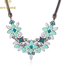 Новинка, брендовый дизайн, новинка,, модные, Ретро стиль, цветные драгоценные камни, стразы, цветок, колье, ожерелье, массивные ювелирные изделия для женщин, XY-N436