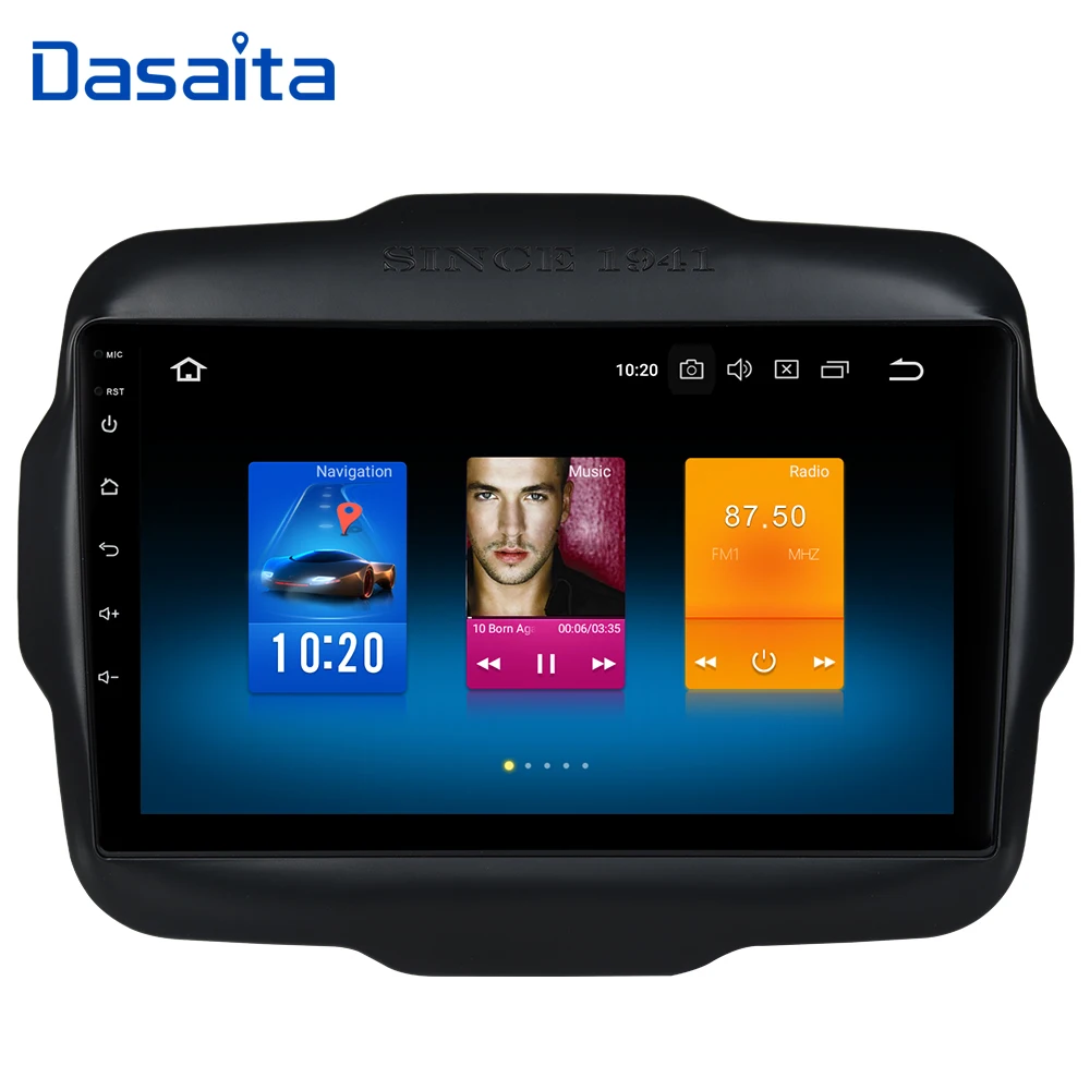 

Dasaita Build-in DSP Android 9.0 Car Radio GPS for Jeep Renegade Multimedia 2016 2017 with 9" 2.5D IPS 4G 32G Octa core 15 Band