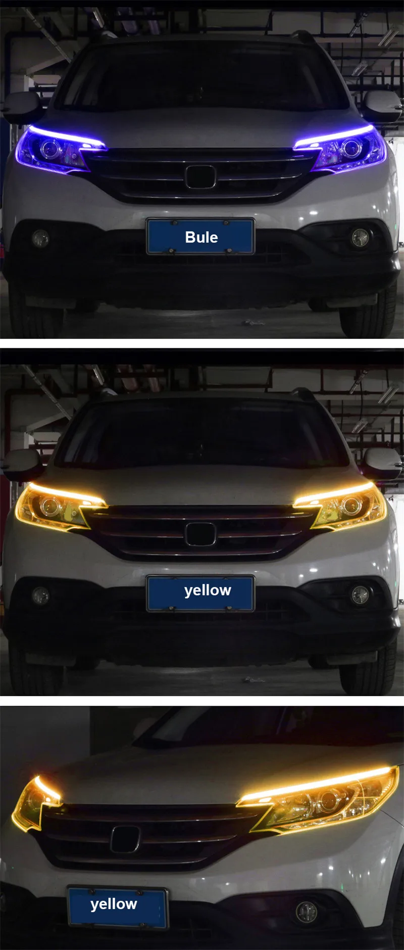 YHKOMS 1 шт. автомобильные лампы для автомобилей DRL светодиодный дневные ходовые огни указатель поворота желтая направляющая полоса для фар в сборе DRL лампа