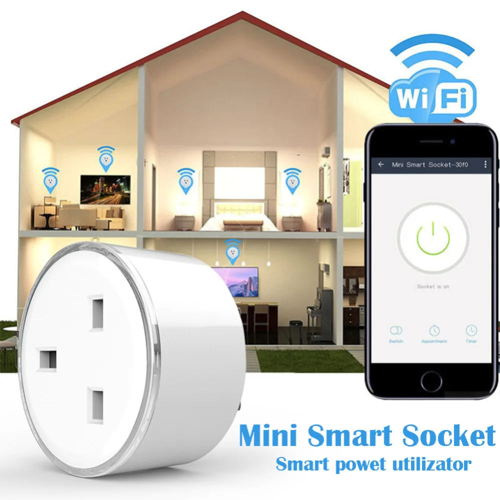 

Smart charger UK Socket Wireless WIFI Remote Control Home Voice Control Works With Google Home Mini Alexa IFTTT