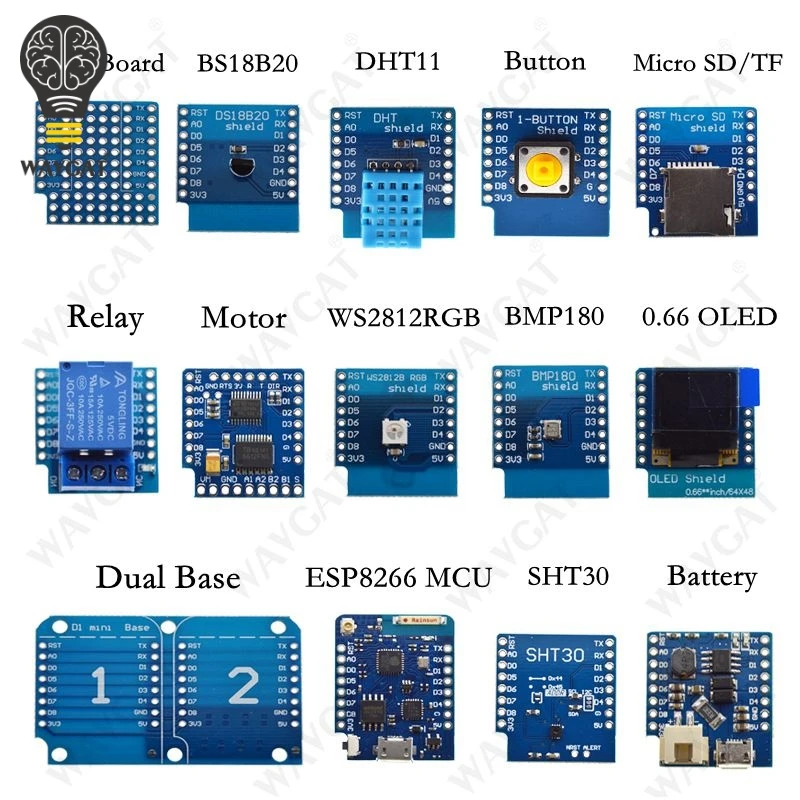 15 шт. WAVGAT D1 mini Pro WiFi макетная плата комплект NodeMcu Lua, на основе ESP8266 D1 mini Pro V1.1.0 для Arduino