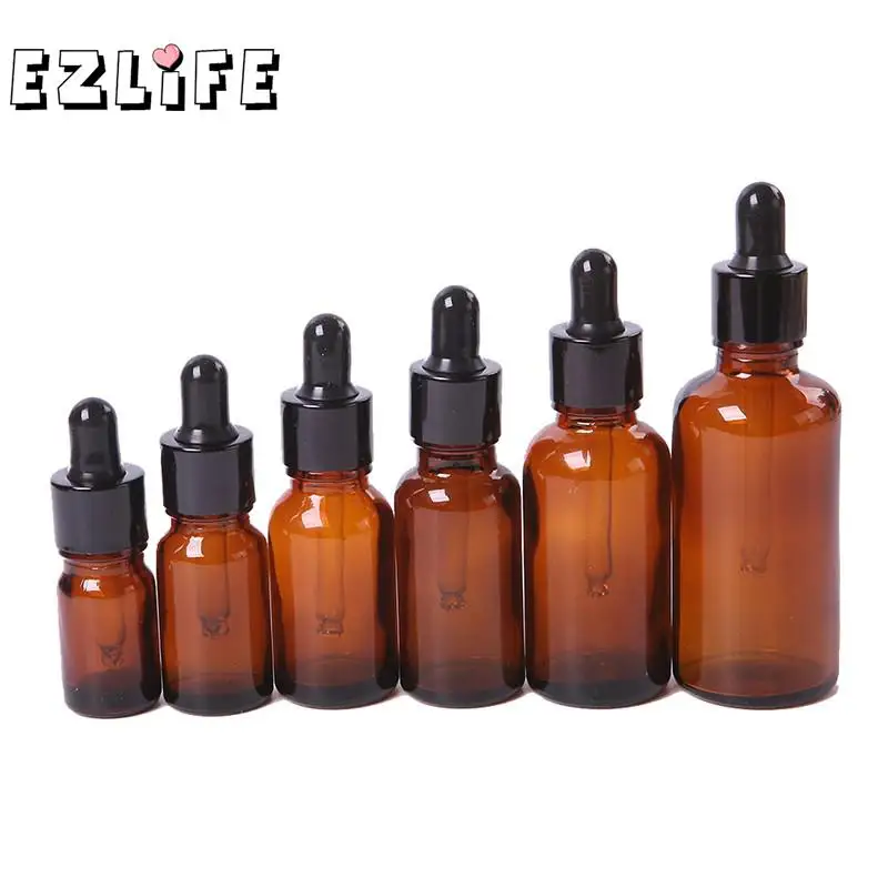 

5/10/20/30/50 ML Amber Glass Liquid Reagent Pipette Bottle Eye Dropper Drop Aromatherapy MD502