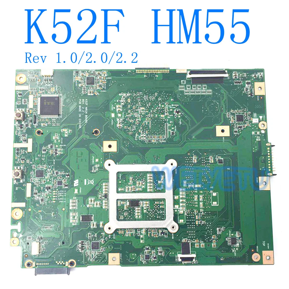 K52F материнская плата Rev 1 0/Rev2.0/Rev2.2 HM55 DDR3 для ASUS K52 X52F A52F P52F ноутбука Тест