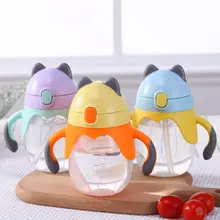 Детская обучающая Питьевая чашка 360 градусов бутылка для воды, молока, соломы с ручкой герметичная безопасная обучающая чашка для напитков