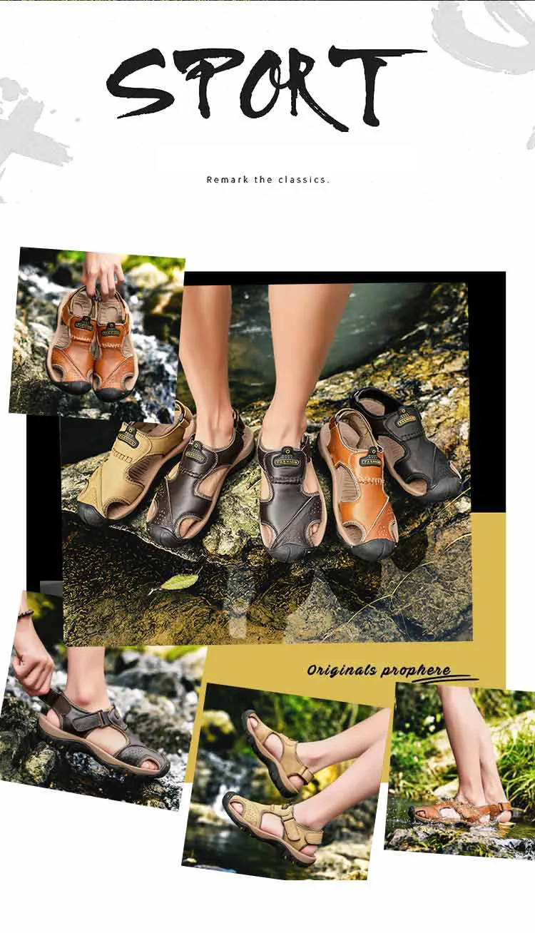 Мужские сандалии удобные летние повседневные сандалии из натуральной кожи мягкие сандалии большого размера удобные мужские летние пляжные сандалии в римском стиле