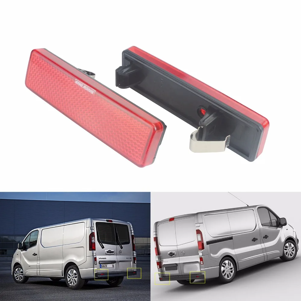 

ANGRONG 2x For Vauxhall Opel Vivaro Movano A Red Lens OEM Rear Bumper Reflector Left Right(CA329)