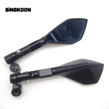 

CNC Aluminum Motorcycle Rearview Mirrors Blue Glass Motorcycle Side Mirror FOR ducati monster 1200 honda vfr 750 fjr1300 x-adv