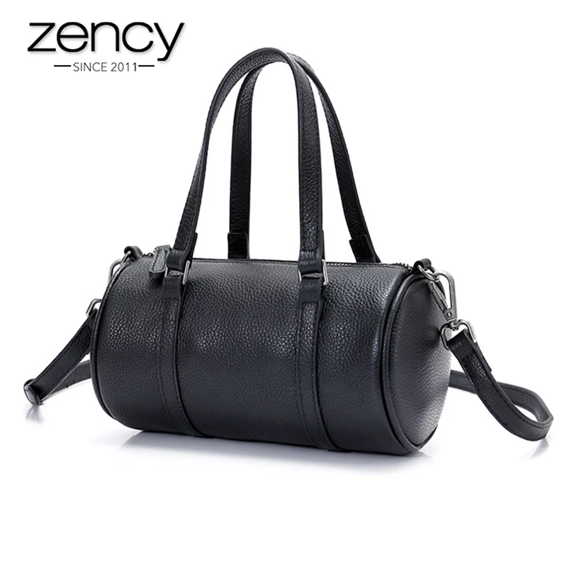 

Zency Small Pillow Tote Bag 100% Genuine Leather Black Handbag Fashion Women Shoulder Bags High Quality Messenger Purse Grey
