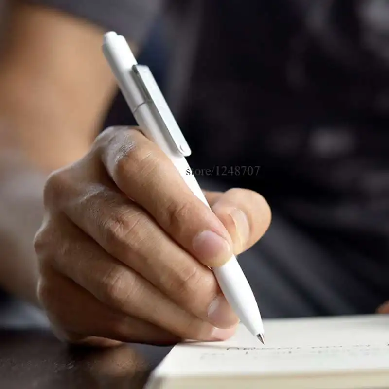 Ручка Xiaomi Mijia, черные, синие, красные чернила для ноутбука Mijia, Kaco, благородная бумага из искусственной кожи, слот для карт, кошелек, книга, гелевая ручка для офиса, школы - Цвет: white pen