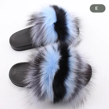 

Fox Hair Slippers Women Fur Home Fluffy Sliders Plush Furry Summer Flats Sweet Ladies Shoes Large Size 43 Hot Sale Cute Pantufas