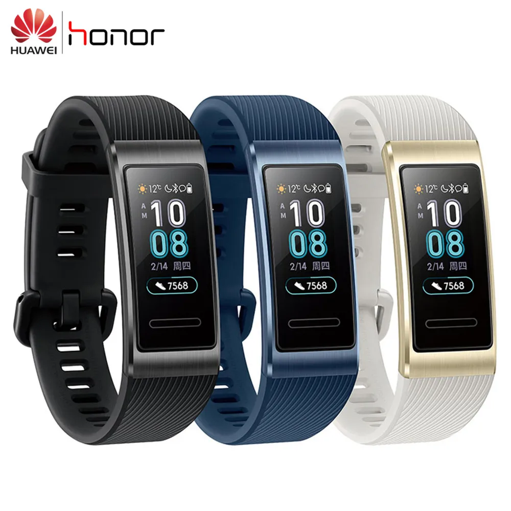 huawei Band 3 Pro gps Amoled 0,95 'Полноцветный Сенсорный Водонепроницаемый металлический браслет с датчиком сердечного ритма